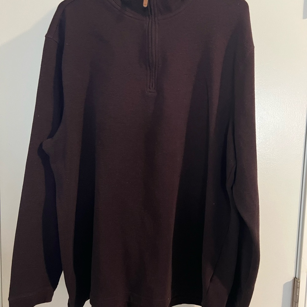 Eddie Bauer Men's Dark Brown Quarter-Zip Sweatshirt
